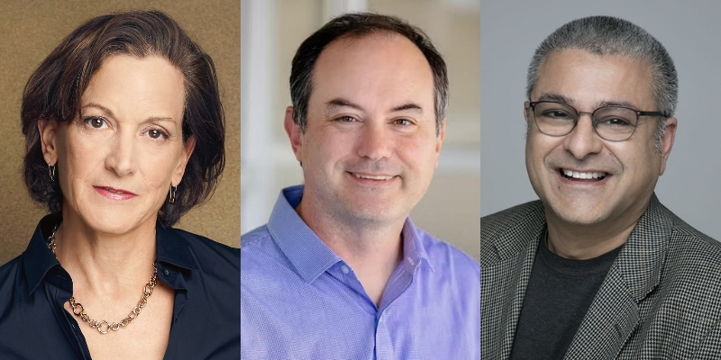 From left to right: Headshots of Anne Applebaum, David Hyde, and Sandeep Kaushik