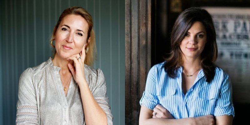 From left to right: Headshots of Lisa Jewell (with blonde ponytail and gold earrings) and Andrea Dunlop (with dark brown hair and striped blouse)