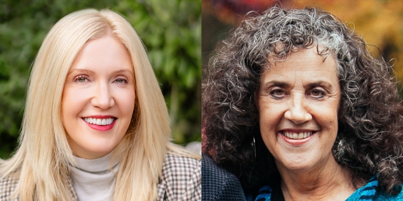 Headshots of Dr. Nicole McNichols (with fair skin, long blonde hair) and Dr. Julie Gottman (with curly brown/grey hair)