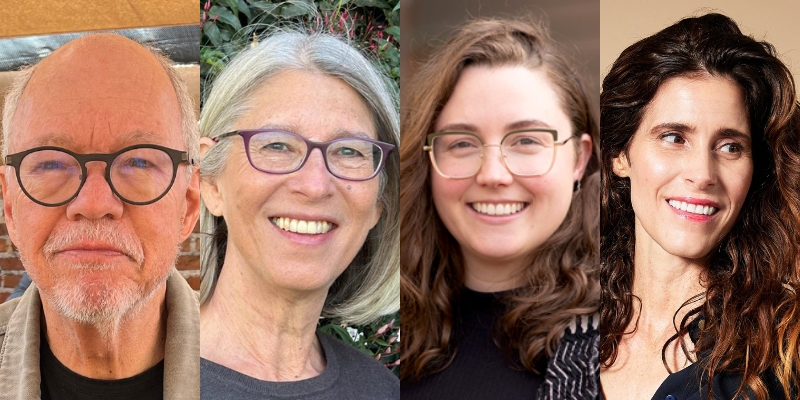 From left to right: Headshots of Scott Paul Wright, Abbie Rosner, Dr. Emily Whinkin, and April Pride