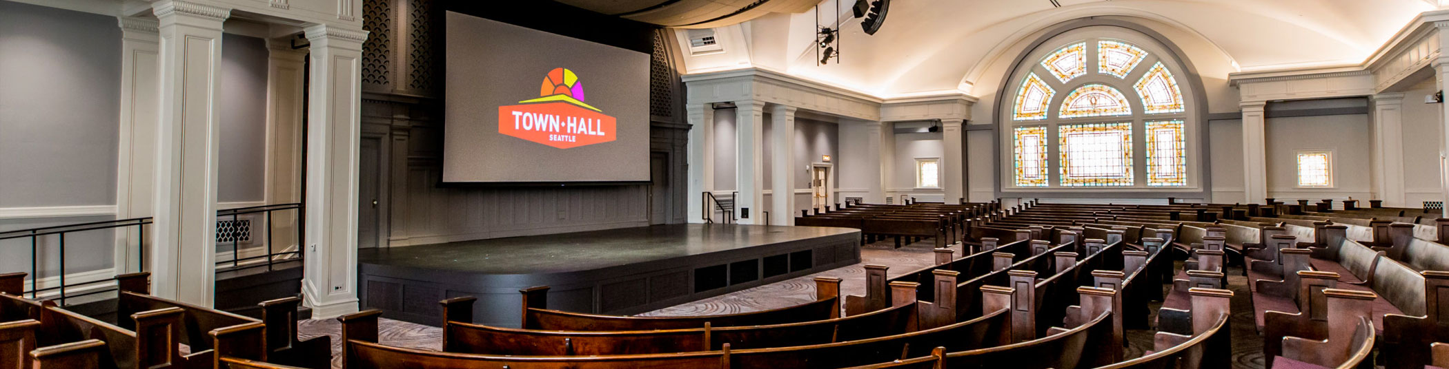 Panoramic photo of the Great Hall rental space