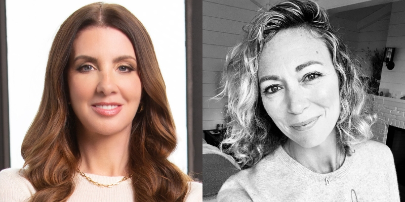 From left to right: Headshots of Shannon Watts (with long brown hair) and Brooke Baldwin (with wavy chin-length blonde hair)