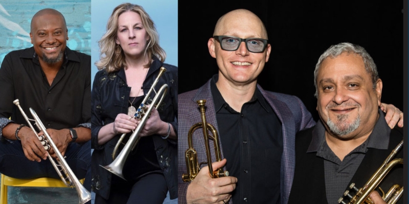 Headshots of Thomas Marriott, Ingrid Jensen, Sean Jones & Ray Vega