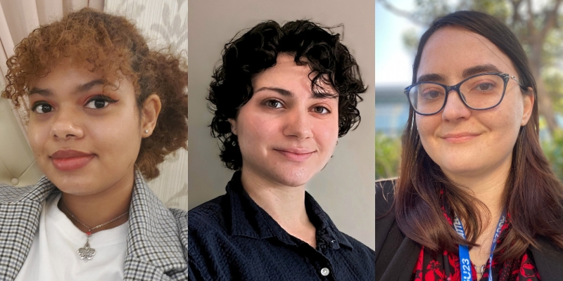 From left to right: Headshots of Larissa Robinson-Coopoer, Cecily Rosenbaum, & Taylor Walton