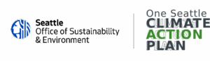 City of Seattle's Office of Sustanability and Environment logo with the One Seattle Climate Action Plan logo